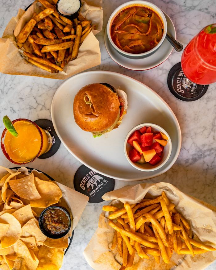 Burger and fries